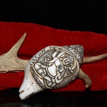 Nepal white conch elephant trunk Buddhist left-handed biological hand-carved Five Directions Buddha indoor Buddha offering collection