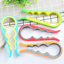 Creative multifunctional four-in-one large and small bottle opener household kitchen can opener anti-slip twist-open bottle cap