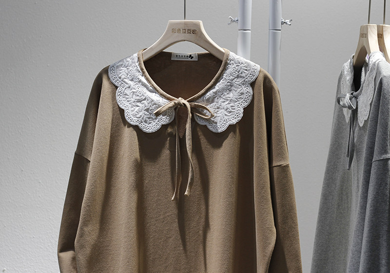 Оригинальная осенняя рубашка, кукла, кукольный воротник, оверсайз, свободный крой       