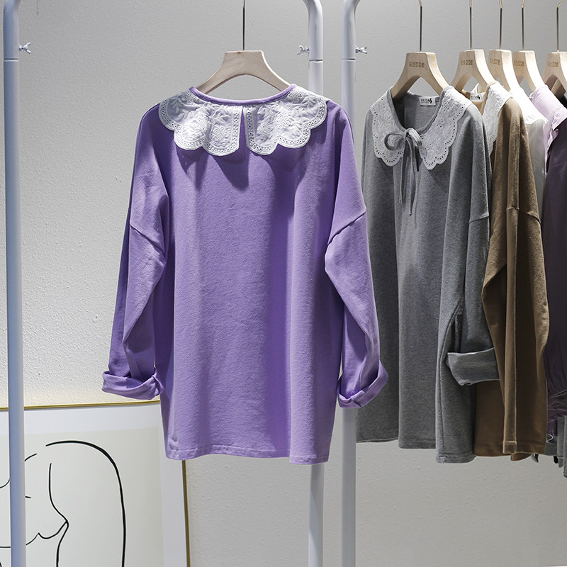 Оригинальная осенняя рубашка, кукла, кукольный воротник, оверсайз, свободный крой       