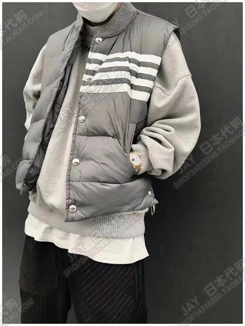 Thom Browne Japan Fall/Winter TB Classic four-bar stand-neck men's and women's casual down vest jacket
