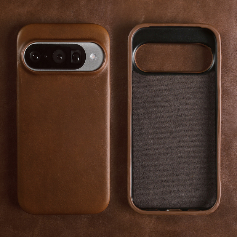 Oil Wax Pattern Genuine Leather Suitable for Google Pixel 10 Pro Phone Case, New Pixel 9 XL High-End Business Simple and Unique Niche Soft Leather Calfskin Pixel 8A Full-Cover Anti-Drop 7 Protective Case