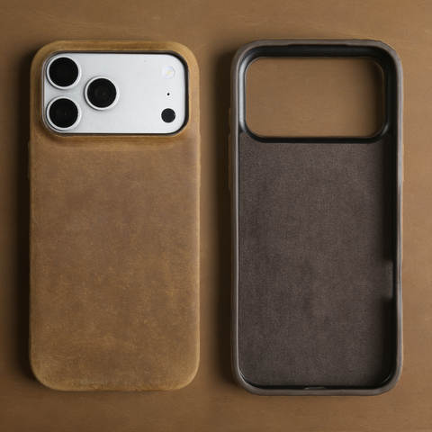 Full-Grain Calfskin Leather Minimalist Genuine leather iPhone Case