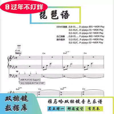 (Buy one get one free) Pipa's flat E-tone leaf double-row key tone soft sound source has a fan play with accompaniment