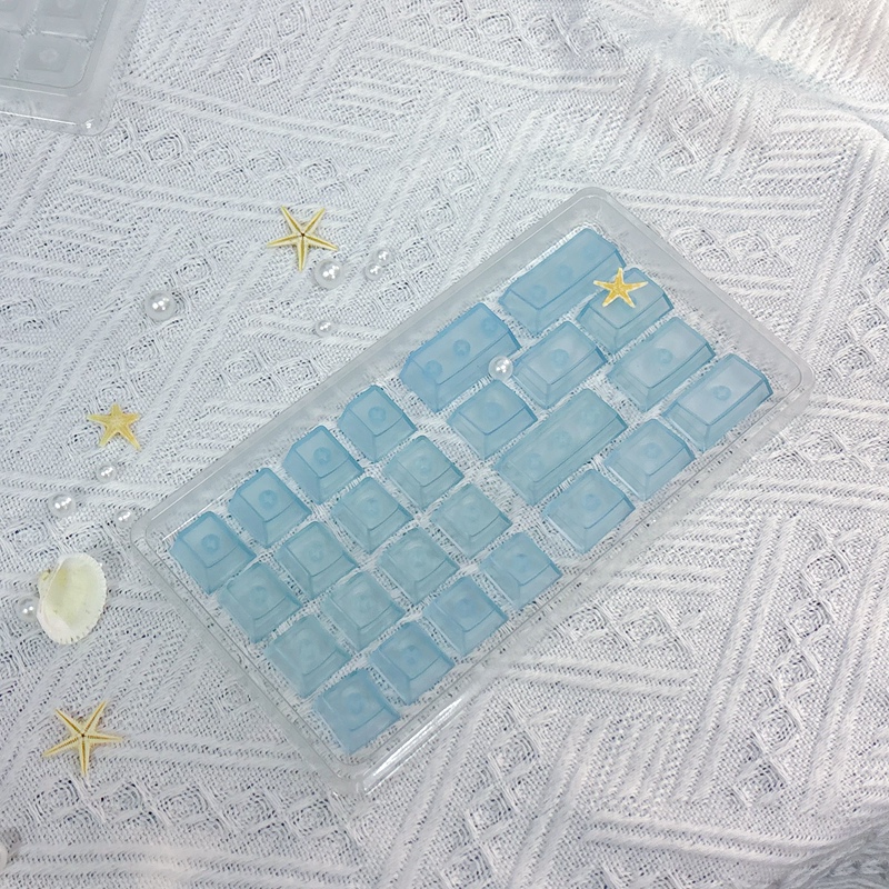 Ure White/Blue/Pink Translucent Pc Replacement Keycaps 26 Keys Single Transparent Original Height Compatible with Mechanical Keyboards Ure White/Blue/Pink Translucent Pc Replacement Keycaps 26 Keys Single Transparent Original Height Compatible with Mechanical Keyboards