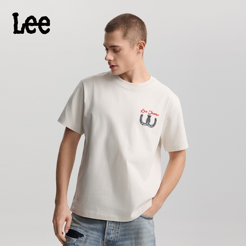 Lee Mall Same Style 2026 Comfortable Men's Horseshoe Print Short-Sleeve T-Shirt Lmt012571211000-A09721