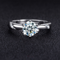 South Korea Moissan stone ring proposal girlfriend 2021 new fashion high-end sense light luxury index finger ring Wedding diamond ring gift