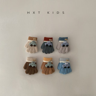 婴儿手套冬季分指可爱小汽车保暖小童宝宝冬天户外拼色洋气手袜潮