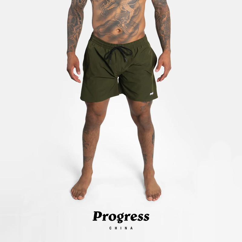 Progress Swim Trunks Green Shorts Casual Swimming Trunks No Gi Brazilian Jiu-Jitsu Bjj Official Store