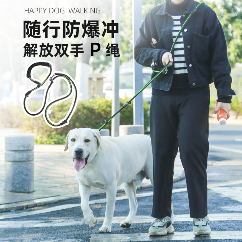 Dog chain walking dog rope explosion-proof Okinawa leash golden retriever husky Labrador medium and large dog P chain p rope supplies