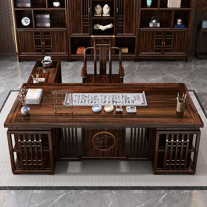 New Chinese-Style Ebony Wood Solid Wood Desk Study Desk Computer Desk Home Executive Office Calligraphy Desk Painting Desk New Chinese-Style Ebony Wood Solid Wood Desk Study Desk Computer Desk Home Executive Office Calligraphy Desk Painting Desk