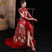 Xiuhe uniform bride 2021 New Chinese wedding dress wedding dress dress dress dress gown wine dress show kimono summer