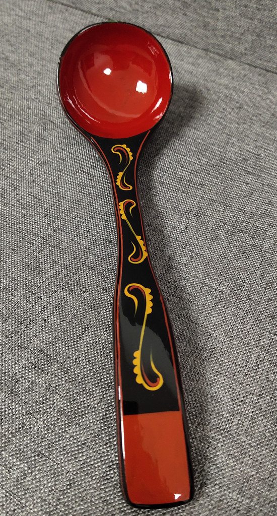 Warring States Qin Han Han Dynasty lacquer antique long wooden spoon