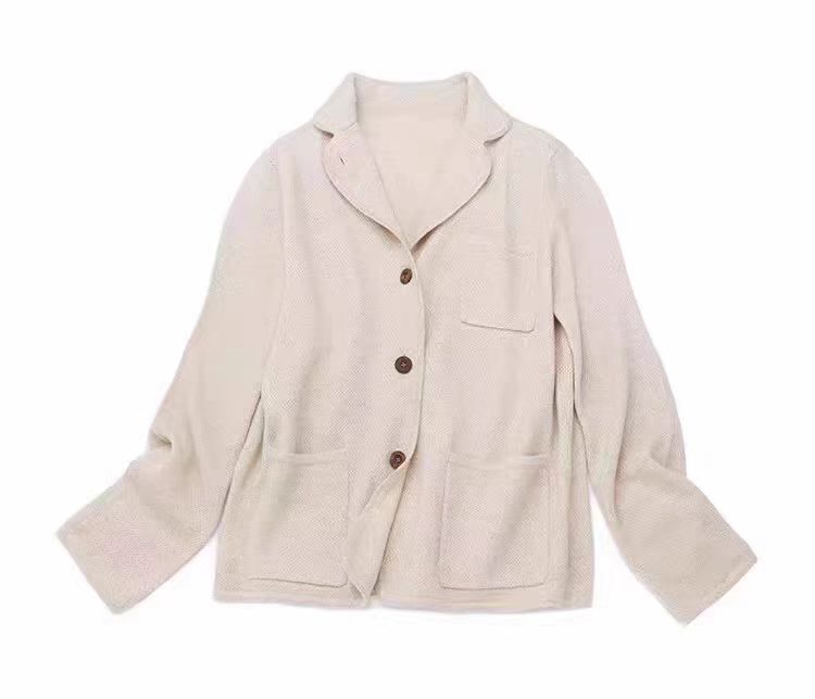 Osmanthus Needle New 100% Pure Cashmere Small Suit Women's Cardigan Encrypted Tops Women's Short Loose Top