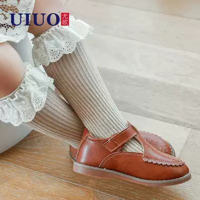 Children's socks spring and autumn cotton girl stockings baby socks over the knee princess socks baby lace socks thin