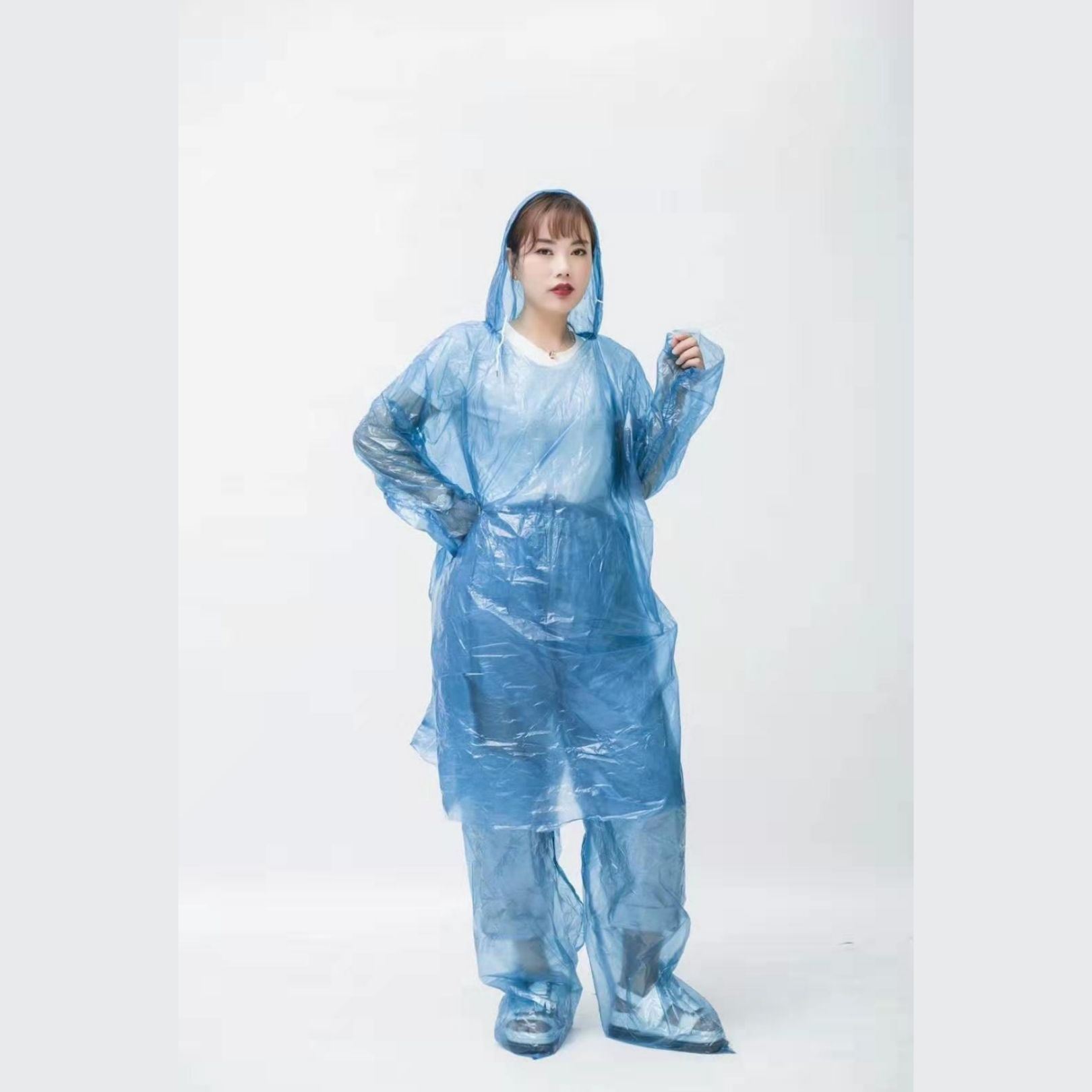Rafting raincoat disposable thickened adult suit Convenient Outdoor travel Drifting Even foot rain pants Men and women General