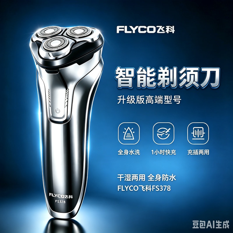 Feike Electric Shaver for Men, Fully Washable, 1-Hour Fast Charging, Wet and Dry Use, Smart Fs378 Stainless Steel Blade Head Feike Electric Shaver for Men, Fully Washable, 1-Hour Fast Charging, Wet and Dry Use, Smart Fs378 Stainless Steel Blade Head