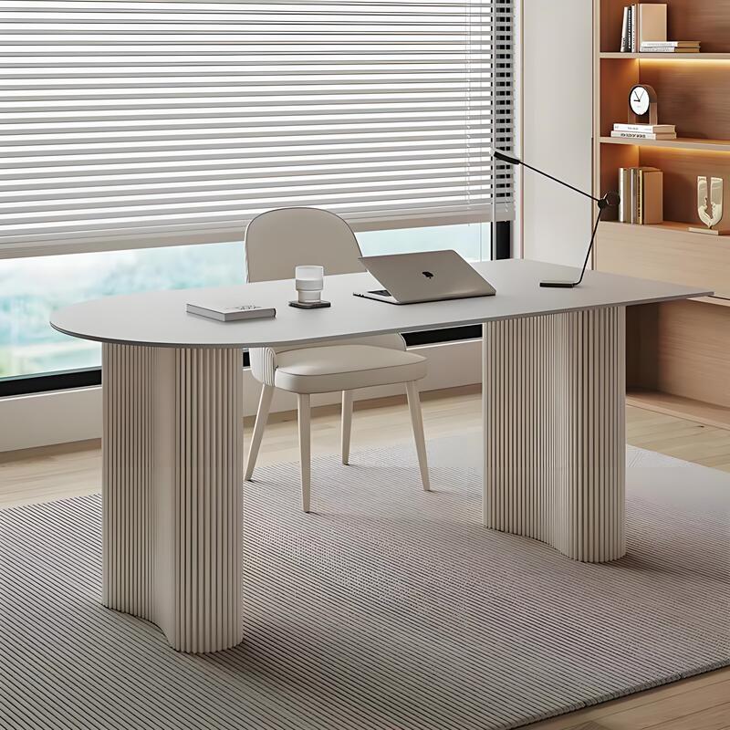Cream Style Slate Computer Desk Pure White Home Small Apartment Nordic Modern Simple Writing Desk Study Desk