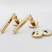 Indoor handle European simple silent door lock golden bright bedroom American lock door solid wood door lock room mechanical new