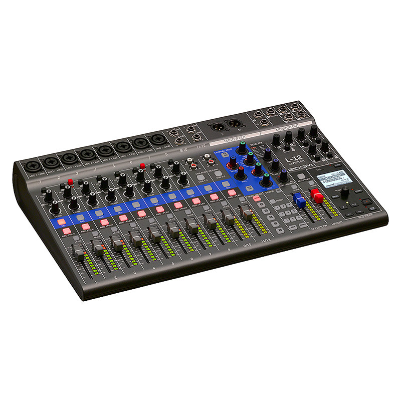ZOOM LiveTrak L-12 multi-track channel digital mixer recorder sound card audio interface