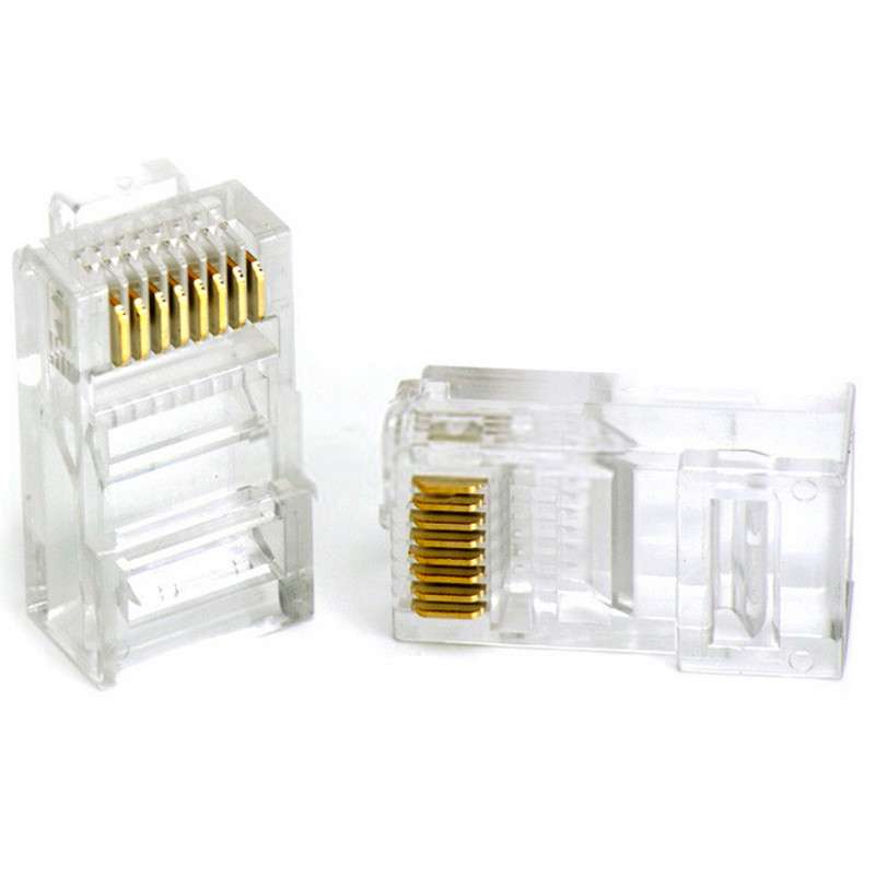 Crystal head Super five types of unshielded 6U gold-plated rj45 network crystal head computer network docking connector
