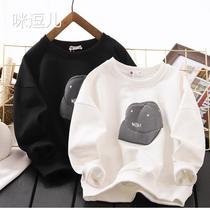 Mitease childrens clothes boy autumn clothes round neckline jacket head sweatshirt childrens spring clothing top child Korean version spring and autumn long sleeves