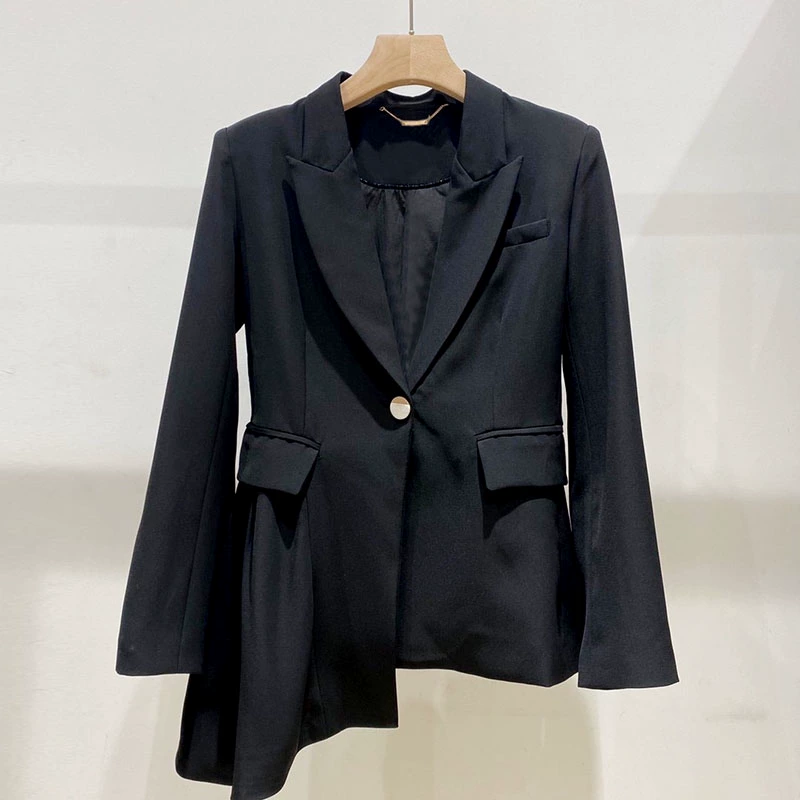 LILY UR HF2020 Áo lót nữ màu đen của Lili Tao thường mặc một nút 120119c2907 - Business Suit