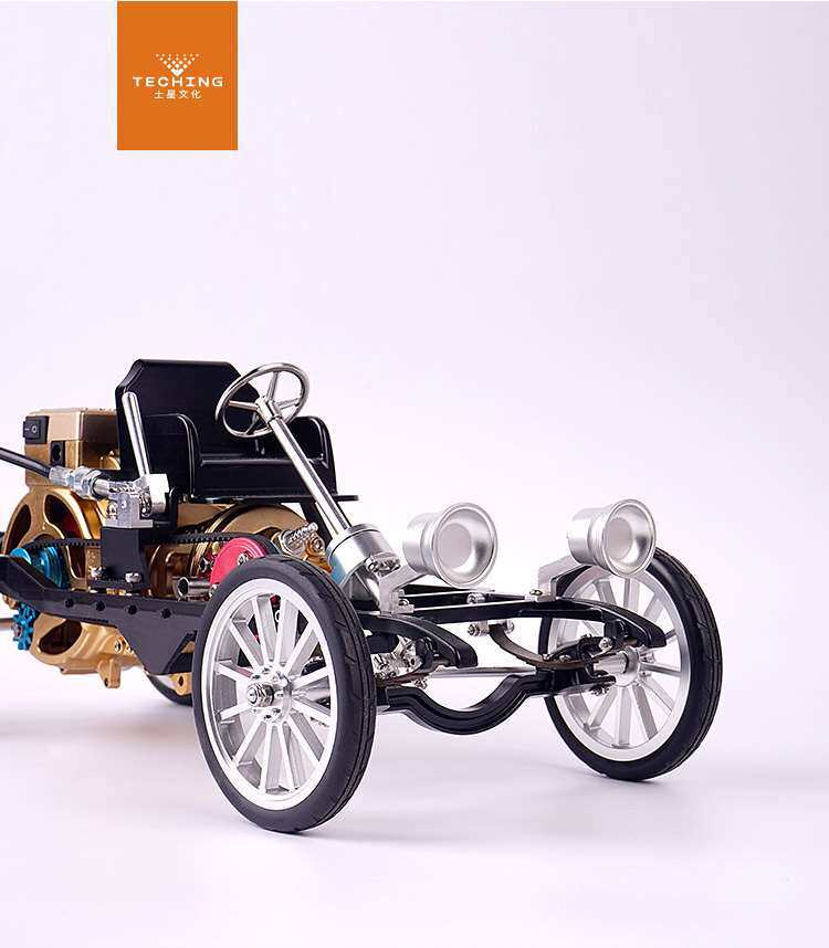 Saturn culture single-cylinder engine electric car metal assembled vehicle model toy creative gift
