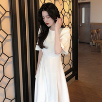 Summer womens dress 2022 The new French style small balsamic wind white long style dress with dress and summer high level design small crowdsourced