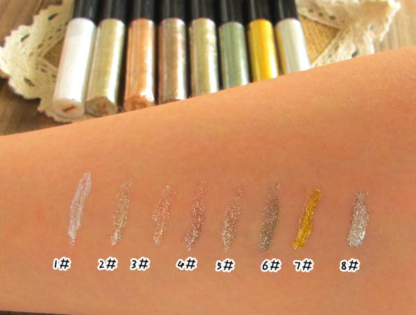 Trang điểm trong nước màu bút kẻ mắt sáng bóng góc kim cương giọt nước mắt trang điểm mắt sáng vàng bạc - Bút kẻ mắt chì kẻ mí mắt