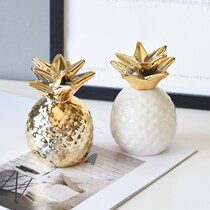 ins Nordic Style Creative home Desktop Accessories Ceramic Gold Pineapple Pendulum modern Living Room Wine Cabinet Furnishing