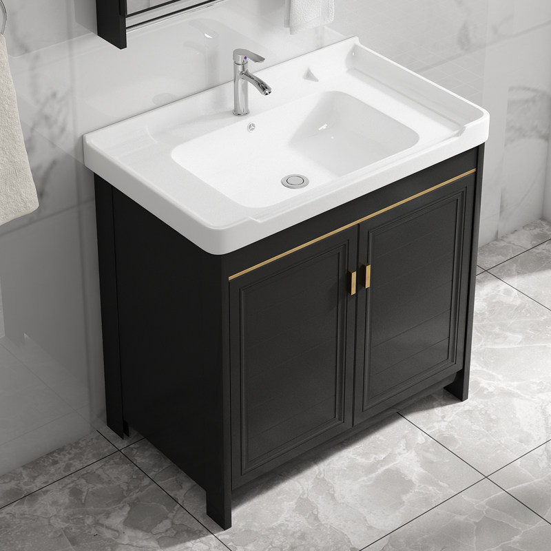 Space Aluminum Floor Type Washbasin Bathroom Cabinet Combination Balcony dressing room Wash Terrace Pool Surface Basin Integrated Washbasin