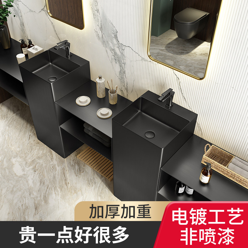 Molson high black stainless steel column washbasin Nordic wash basin integrated floor wash basin