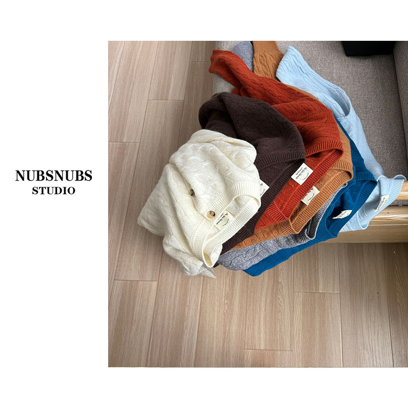 Nubsnubs "Kawajiu Style 2025 Dalin LAOSHU High-Quality All-Wool Cardigan Sweater