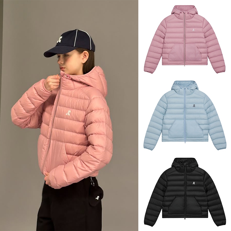 Xthemcaps Korean Designer R & R Lightweight and Versatile Minimalist Style Zippered Hooded down Jacket