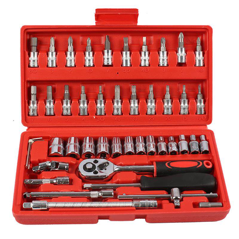 Sharp energy (RAYENR) 1 4 ratchet sleeve wrench 46 pieces of suit 6 3mm multifunction steam retention machine repair