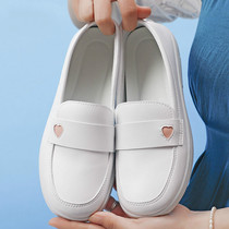 Nurse shoes womens soft sole breathable non-slip non-tiring flat shoes white medical shoes small white shoes low heel round toe