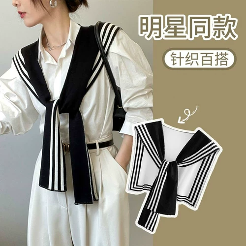 Высококлассная накидка, осенняя рубашка, трикотажный удерживающий тепло фальшивый воротник, популярно в интернете