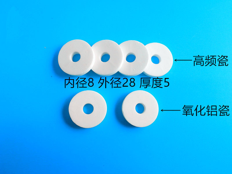 95 alumina ceramic round spacer high temperature resistant flat gasket insulating ring inner diameter 8 outer diameter 28 height 5w