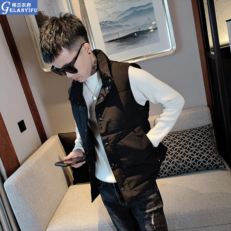 Net Red Tides Signs Ins down Cotton Mwaistcoat Men's Autumn Winter Waistcoat Warm Vest Trends 2022 Winter Clothing Blouse