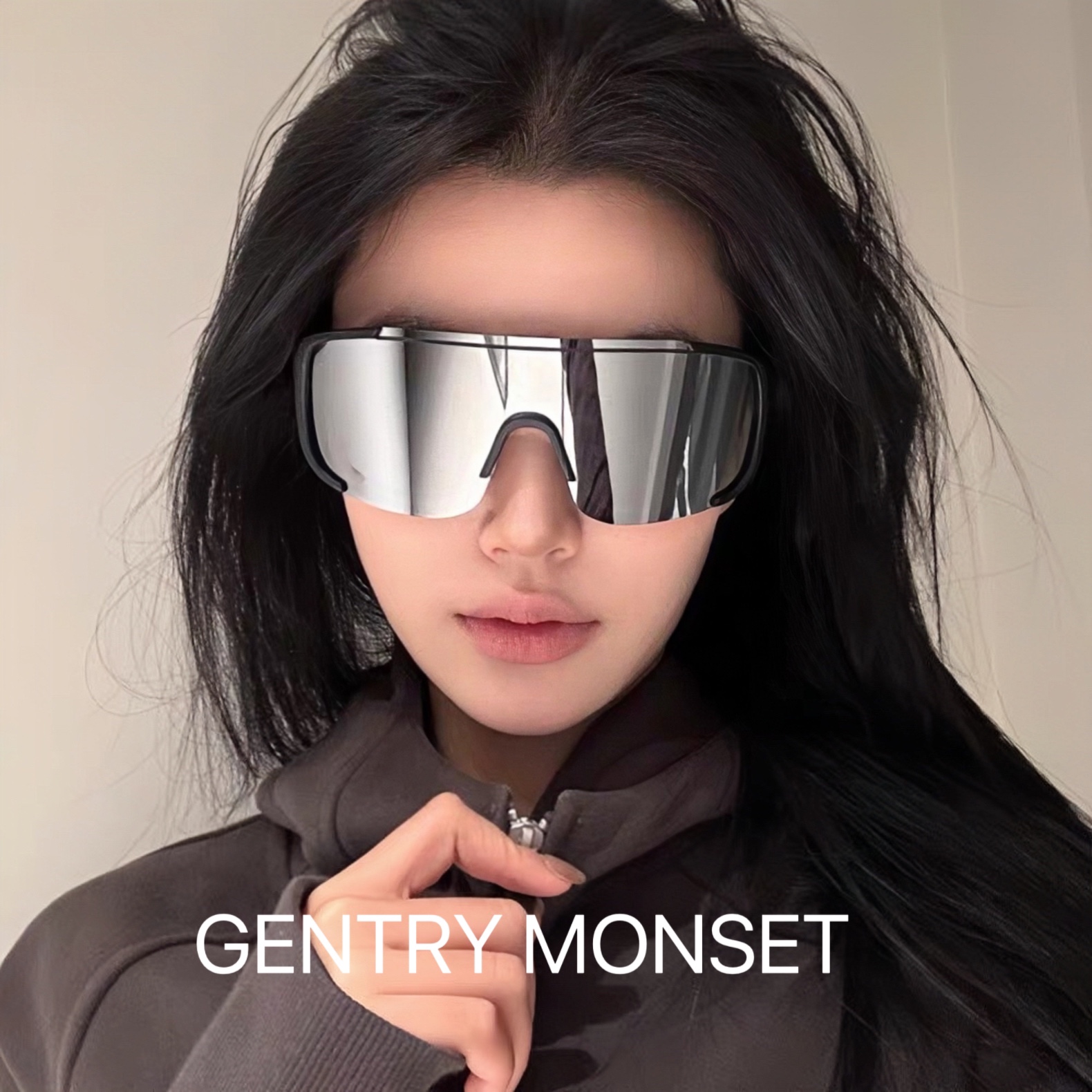 日本製 GENTRY MONSET 特大フレームサングラス ランニング サイクリング 登山 スキーゴーグル 男女兼用 サングラス