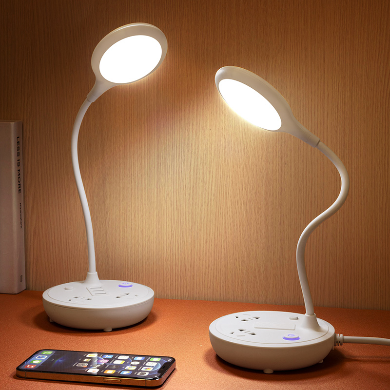 Multi-function socket with night light drag line board intelligent plug-in strip with usb plug-in board small table lamp row plug-in panel porous household wiring board plug-in board feeding eye protection table lamp bedside student dormitory multi-purpose