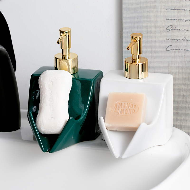 Ceramic hand sanitizer bottle soap box high-end creative lotion bottle household shampoo bath pressing sub-packing bottle light luxury