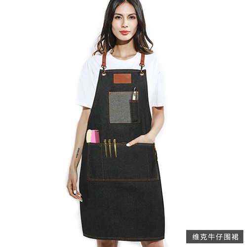 VIC +Профессиональный парикмахерский водонепроницаемый фартук, рабочая одежда парикмахера для химической завивки и окрашивания, одежда для парикмахерских, джинсовая одежда