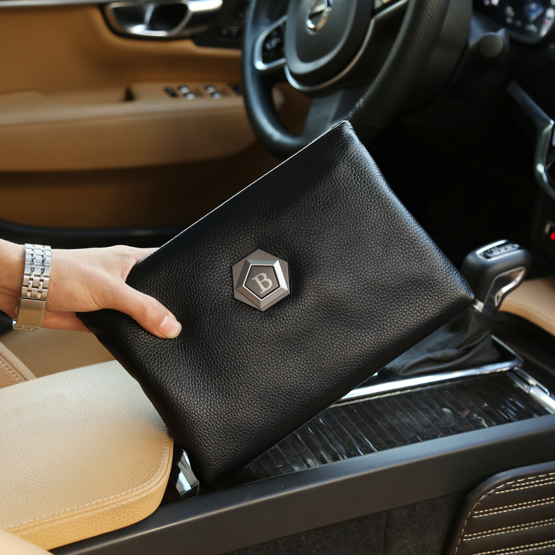 2022 new men's top layer cowhide clutch bag genuine leather handbag large capacity casual men's bag envelope soft leather wallet