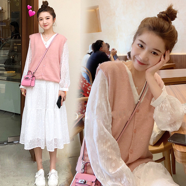 Small Child Gestational Dress Autumn Clothing Suit Fashion Models 2021 New Ocean Dress Foreign Pie Spring Autumn and Two Nets Red