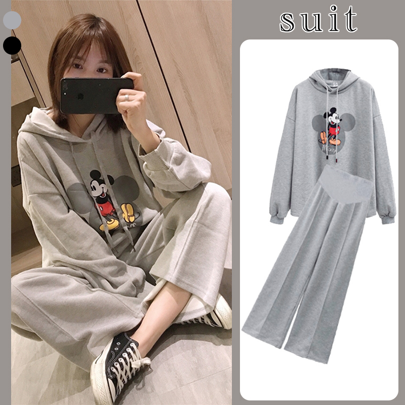 Small pregnant women's clothing Fashion Fashion 2021 new long - sleeved bathing net red spring and autumn two sets