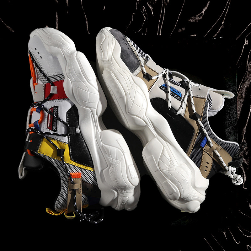 Old Daddy Shoes Men's Chains 2022 New Korean version Trend 100 Lapped Heightening Thick Bottom Fashion Casual Sports Tide Shoes