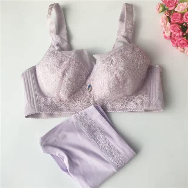 Không có vòng thép, không có bộ áo ngực xốp, ngực lớn có thể điều chỉnh, bộ sưu tập nhỏ, ngực đầy đủ, cốc đầy đủ, bộ đồ lót màu - Bộ đồ lót đồ lót đẹp