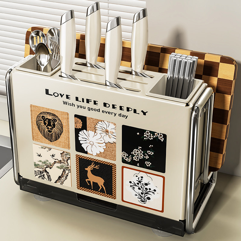 Стойка для хранения ножей многофункциональная 2025 новая магнитная кухня кухонный нож клетка для палочек для еды стойка для разделочной доски встроенный стеллаж для хранения ножей